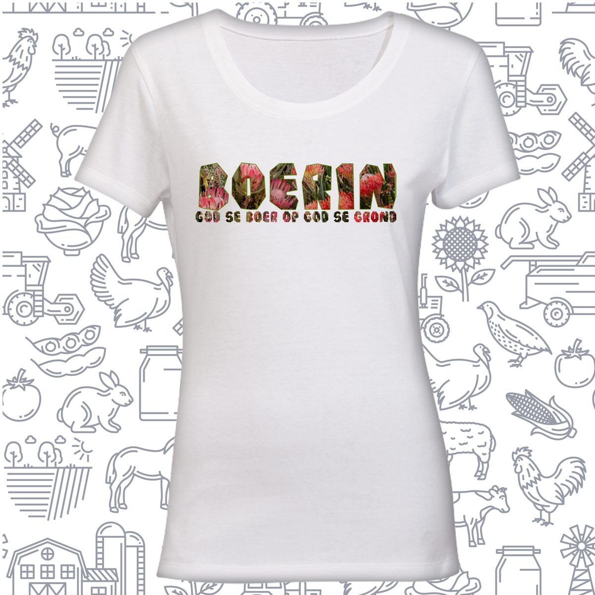 160gsm Ladies Boerin Protea name T-Shirt